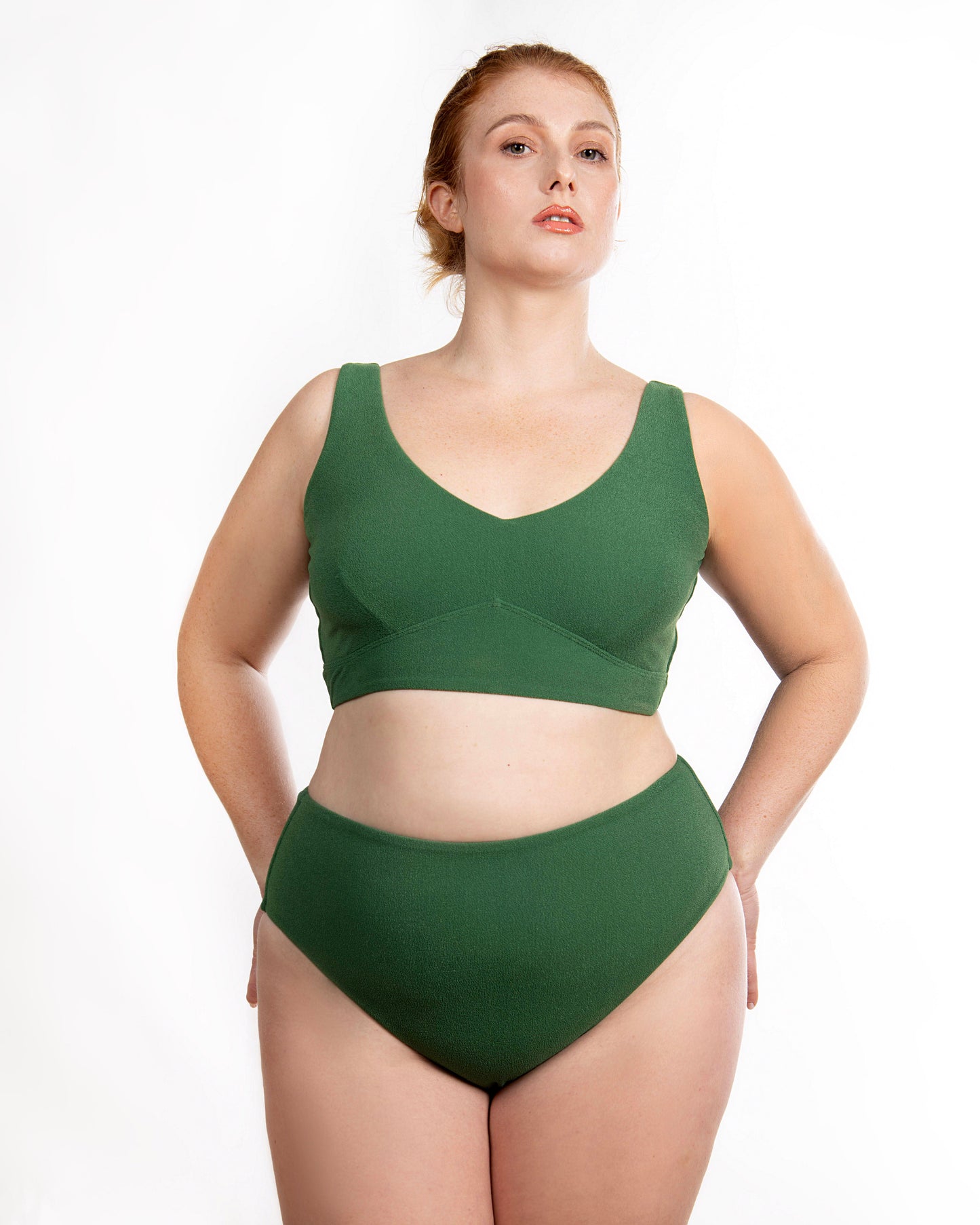 PAXOS BIKINI BOTTOMS (TERRY TOWELLING) IN OLIVE