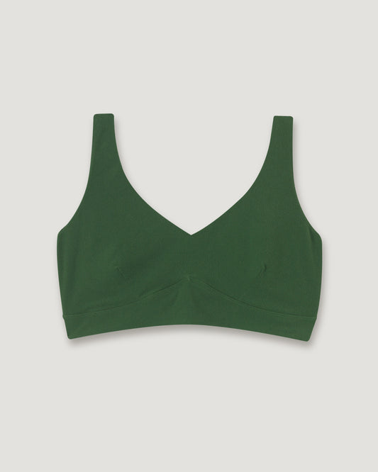 THE IONIAN WAISTBAND BRALETTE TOP (TERRY TOWELLING) IN OLIVE